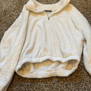 Half zip teddy sweatshirt